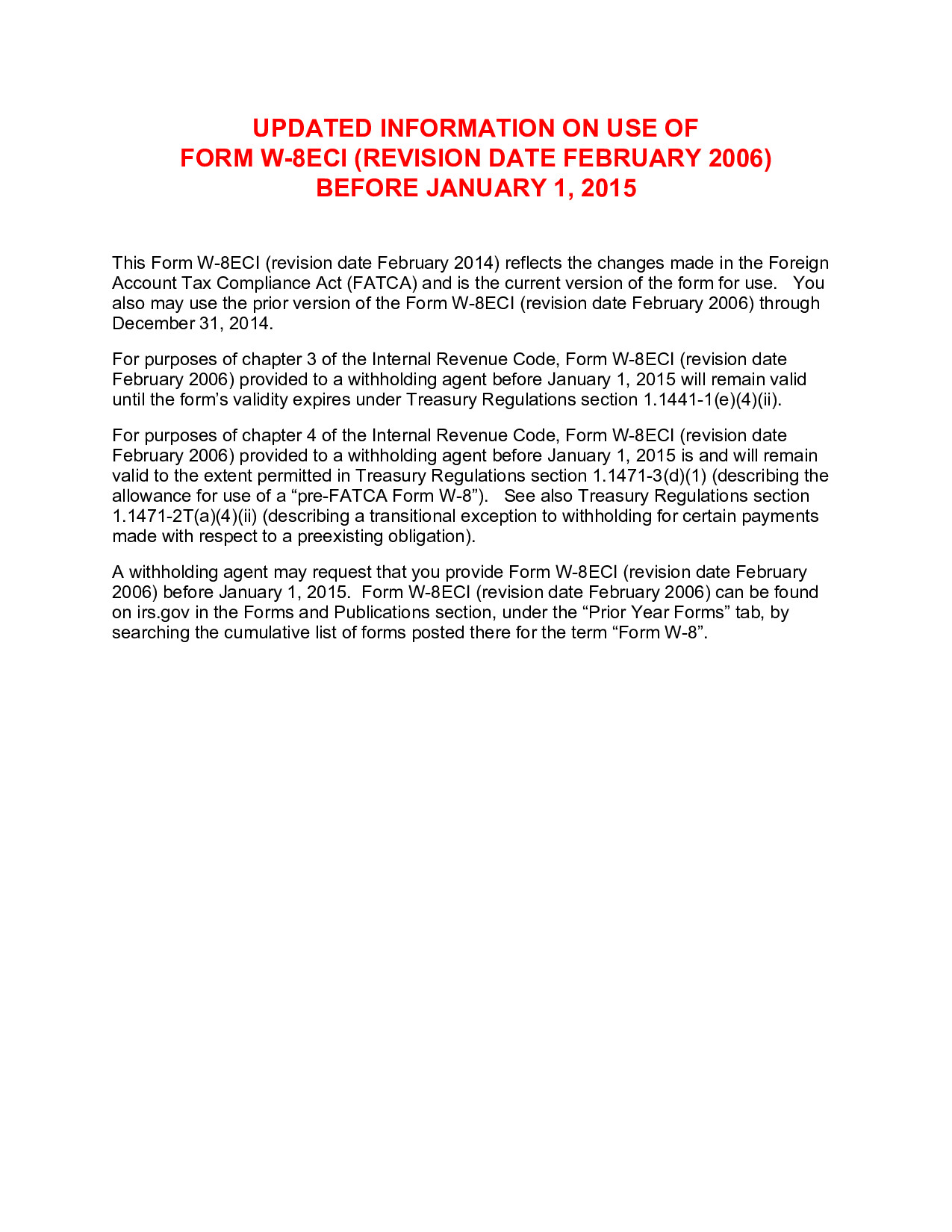 Form W-8ECI