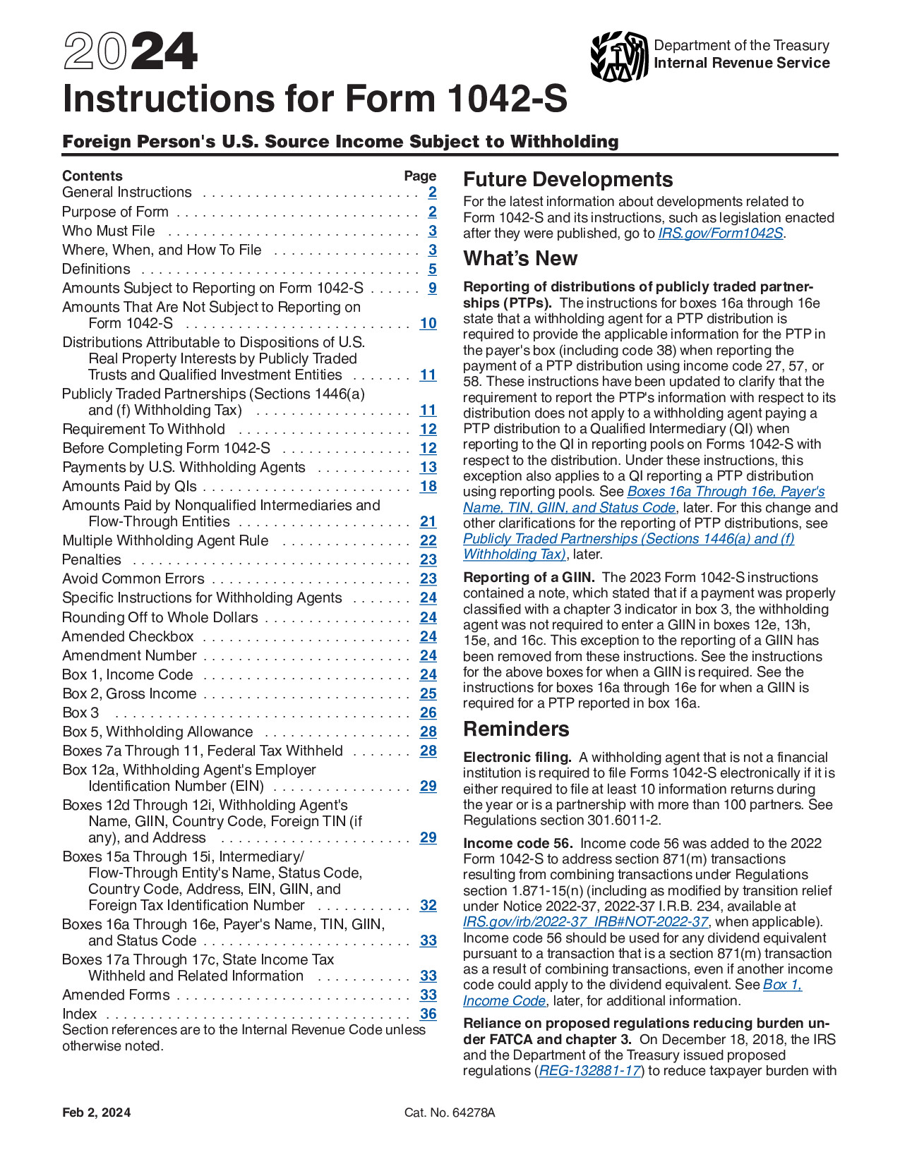 Instructions Form 1042-S
