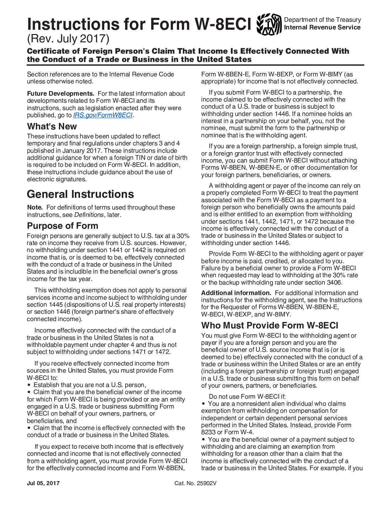 Instructions W-8ECI