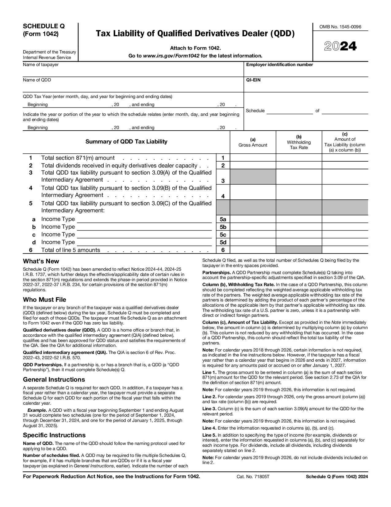 Schedule Q (Form 1042)